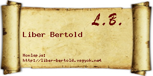 Liber Bertold névjegykártya